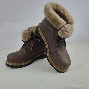 Martino Brown Fur-Lined Ankle Boots